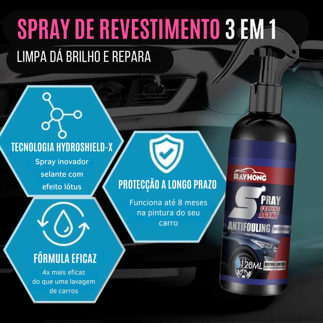 BrilhoMax – Spray Protetor de Longa Duração para Automóveis