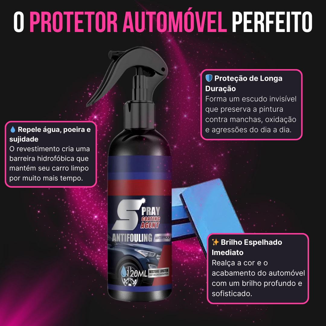 BrilhoMax – Spray Protetor de Longa Duração para Automóveis